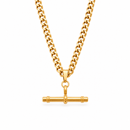Jolie Curb Chain Fob Necklace - CLAYCALI
