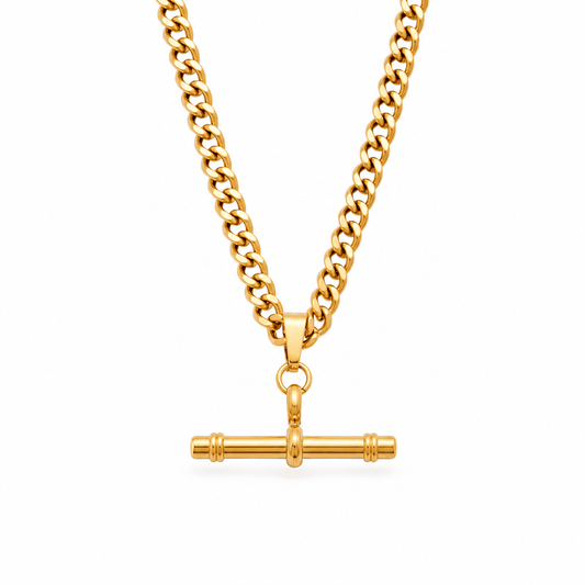 Jolie Curb Chain Fob Necklace - CLAYCALI