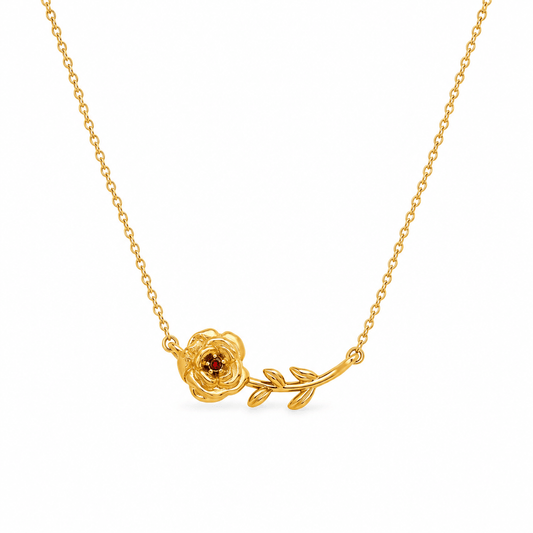 Emma Dainty Birthflower Necklace - CLAYCALI