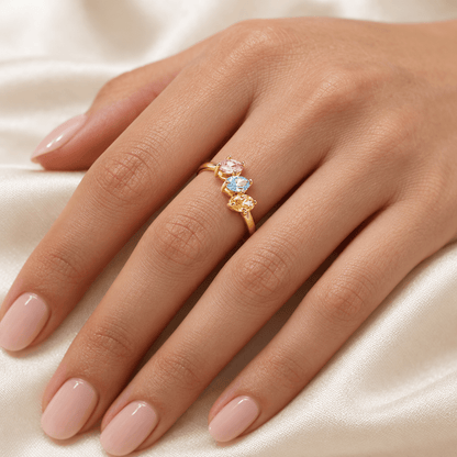 Tessa Marquise Family Birthstone Ring - CLAYCALI