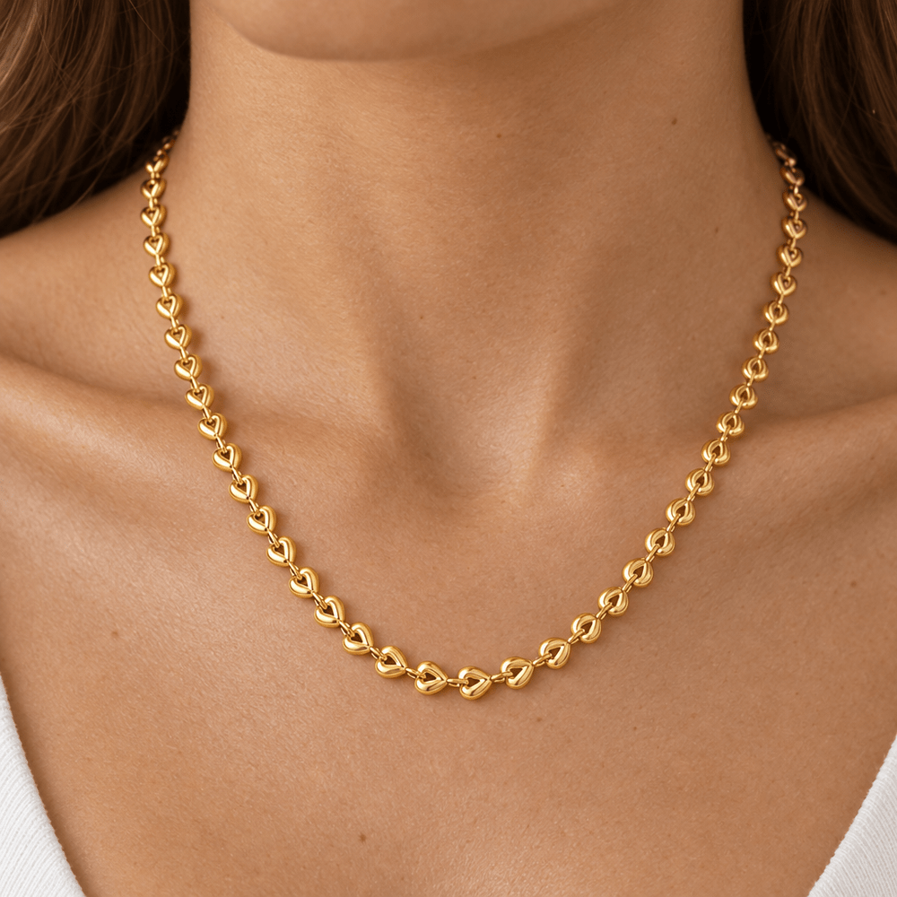Raya Chain of Hearts Necklace - CLAYCALI