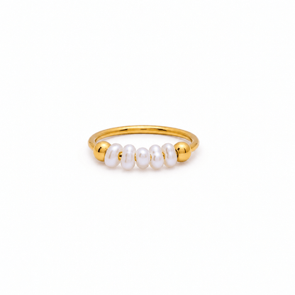 Addie Mini Pearl Row Ring - CLAYCALI