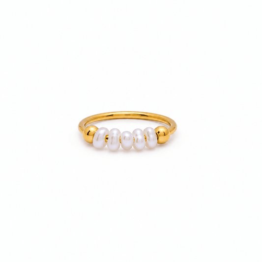 Addie Mini Pearl Row Ring - CLAYCALI