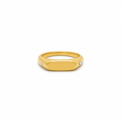Tilly Twin Star Signet Ring - CLAYCALI