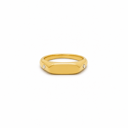 Tilly Twin Star Signet Ring - CLAYCALI