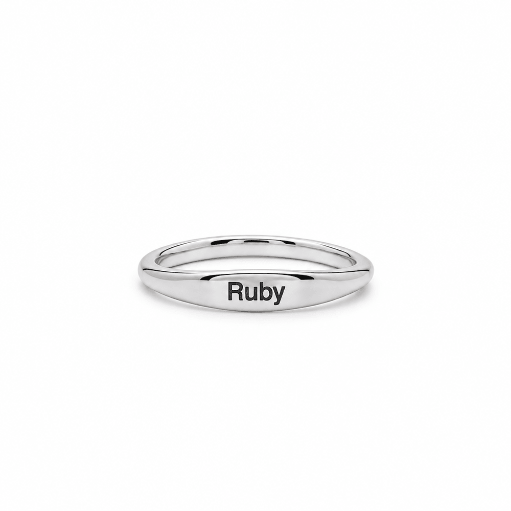 Jordan Engraved Name Band Ring - CLAYCALI