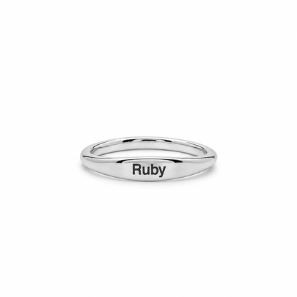 Jordan Engraved Name Band Ring - CLAYCALI
