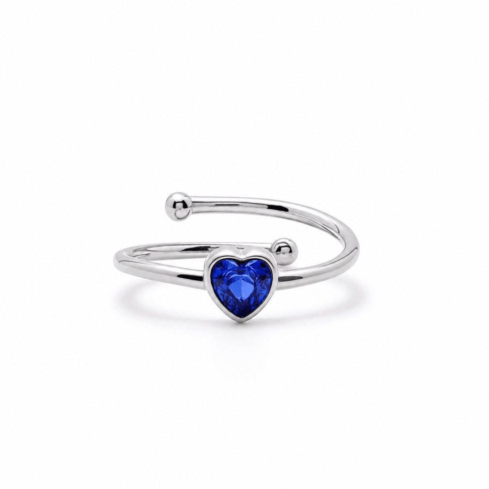 Natalie Solo Heart Birthstone Ring - CLAYCALI