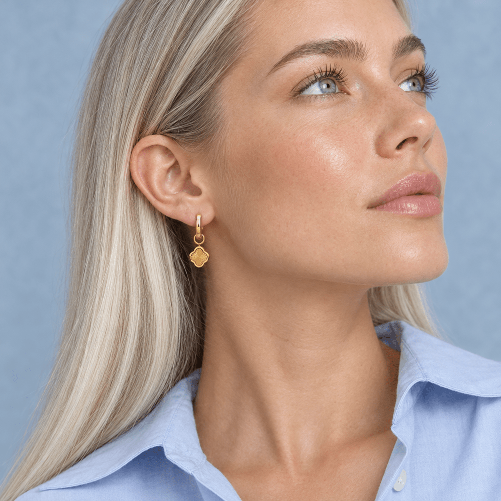 Molly Mini Sunburst Clover Hoops - CLAYCALI
