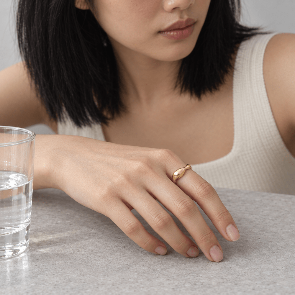 Zara Sculpted Wave Statement Ring - CLAYCALI