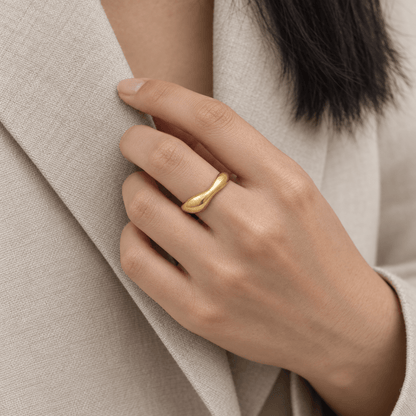 Zara Sculpted Wave Statement Ring - CLAYCALI