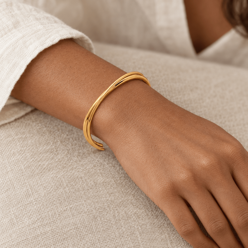 Sunny Crossover Bangle - CLAYCALI