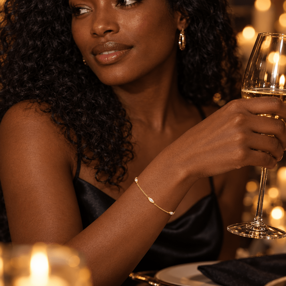 Una Marquise Crystal Bracelet - CLAYCALI