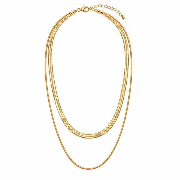 Esme Double Snake Chain Layered Necklace