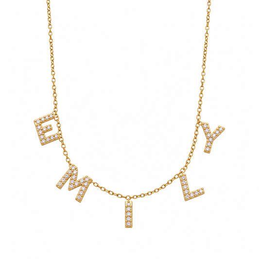 Bonnie Pavé Custom Name Necklace - CLAYCALI