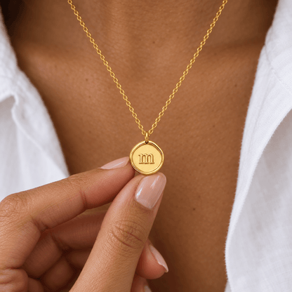 Annie Initial Stamp Necklace - CLAYCALI