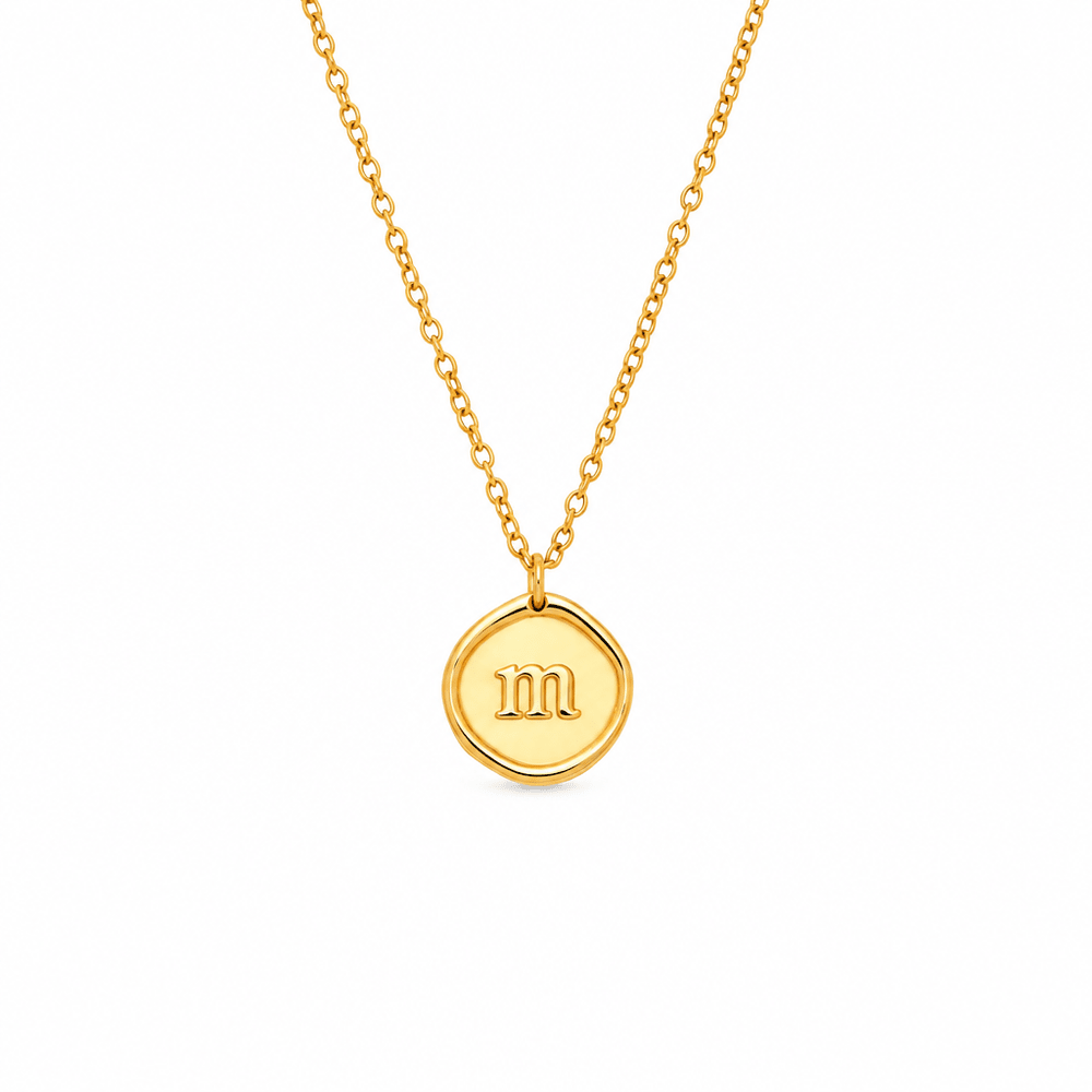 Annie Initial Stamp Necklace - CLAYCALI