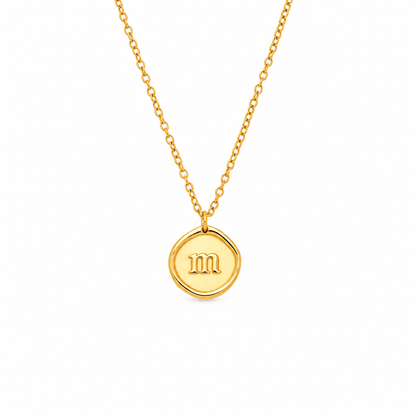 Annie Initial Stamp Necklace - CLAYCALI