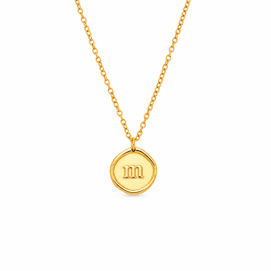 Annie Initial Stamp Necklace - CLAYCALI