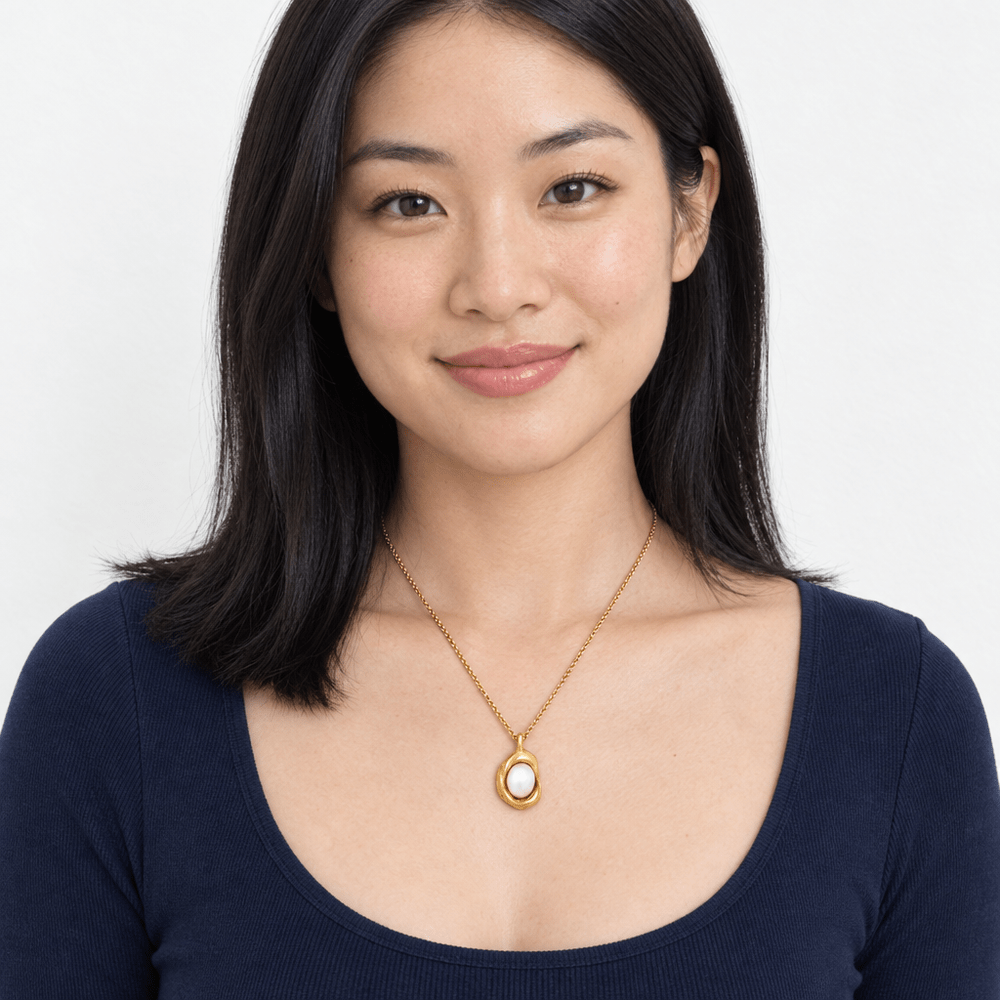 Ingrid Pearl Drop Necklace - CLAYCALI