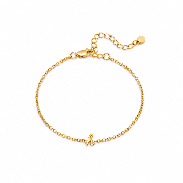 Hannah Dainty Cursive Initial Bracelet