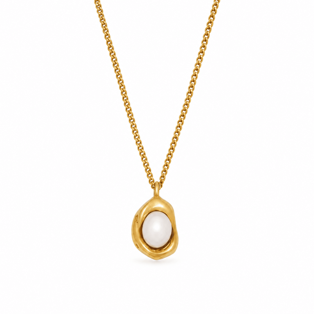 Ingrid Pearl Drop Necklace - CLAYCALI