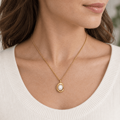 Ingrid Pearl Drop Necklace - CLAYCALI