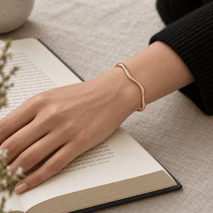 Chelsea Sculpted Wave Cuff Bracelet - CLAYCALI