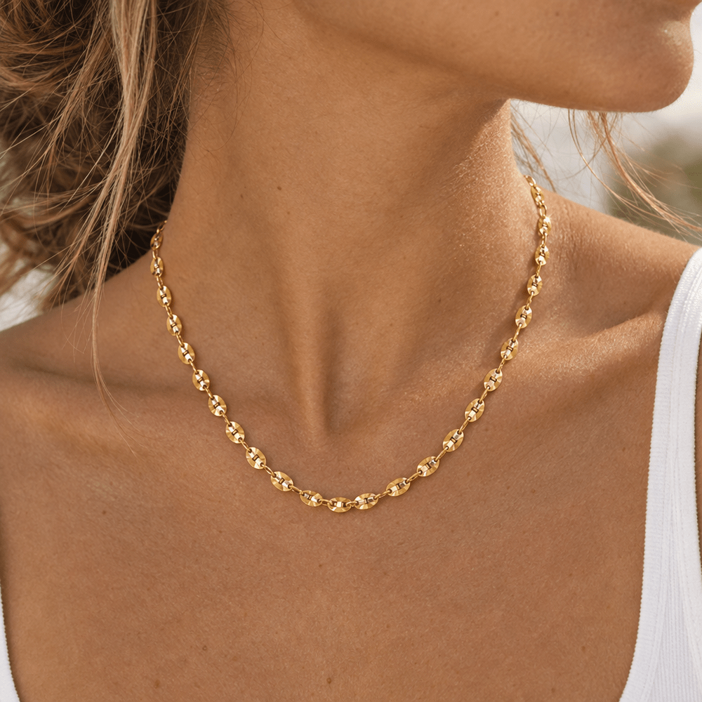 Celia Bold Sequin Chain Necklace - CLAYCALI