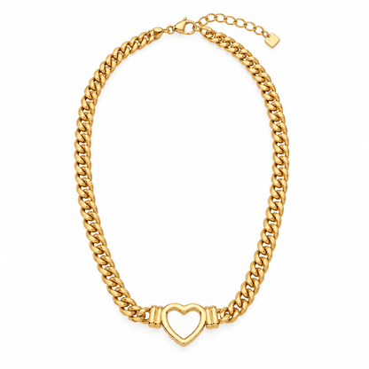 Liv Heart Chain Necklace - CLAYCALI