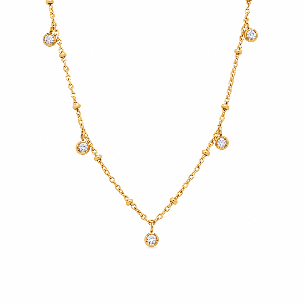 Lulu Gemstone Chain Necklace - CLAYCALI