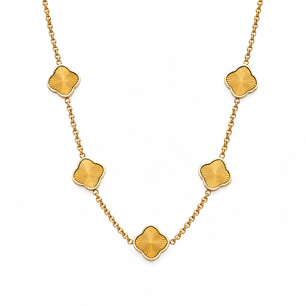 Lottie Sunburst Clover Necklace - CLAYCALI