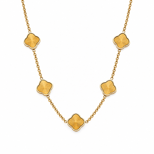 Lottie Sunburst Clover Necklace - CLAYCALI
