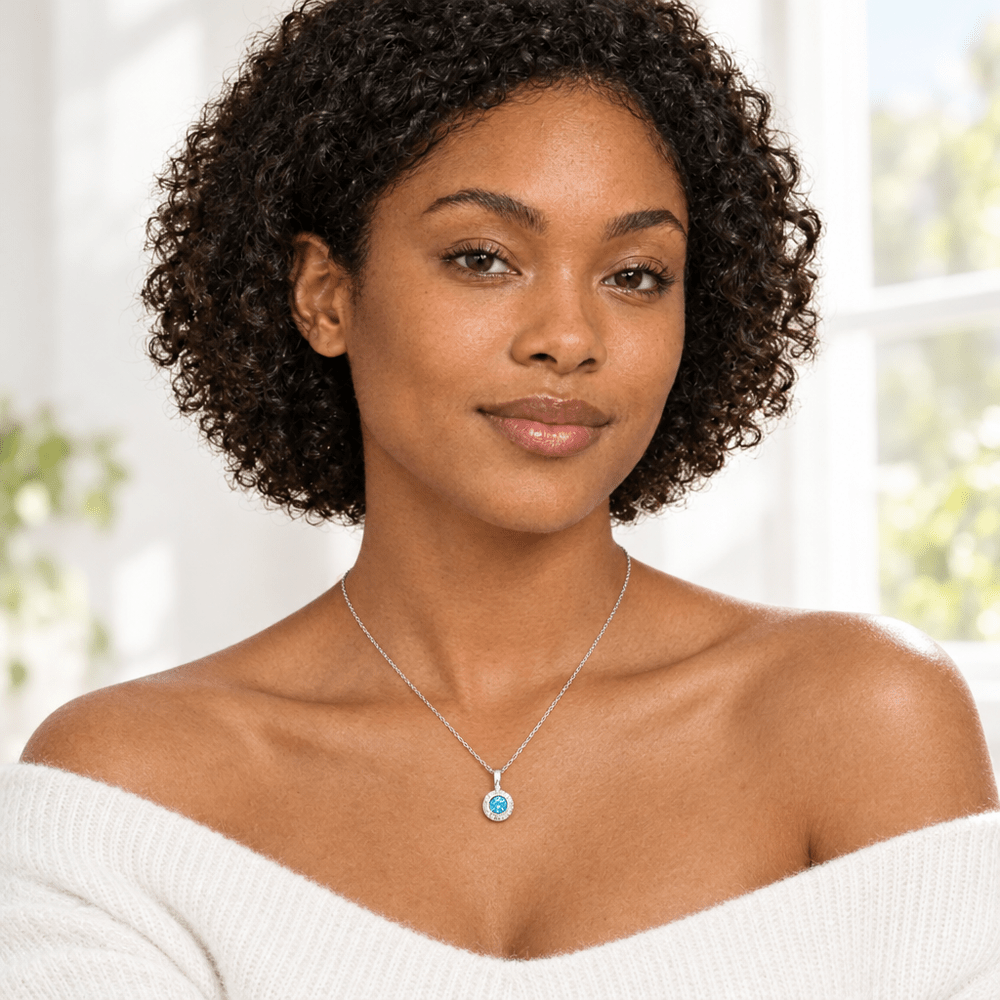 Reagan Crushed Birthstone Pendant Necklace - CLAYCALI