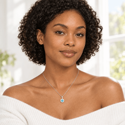 Reagan Crushed Birthstone Pendant Necklace - CLAYCALI