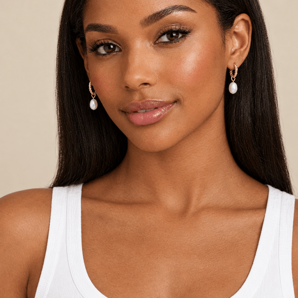 Rory Mini Twisted Pearl Hoops - CLAYCALI