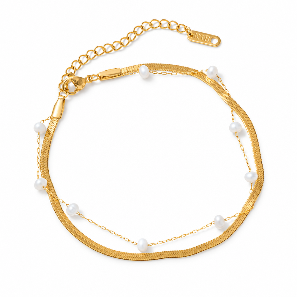 Juniper Freshwater Pearl Anklet — white background
