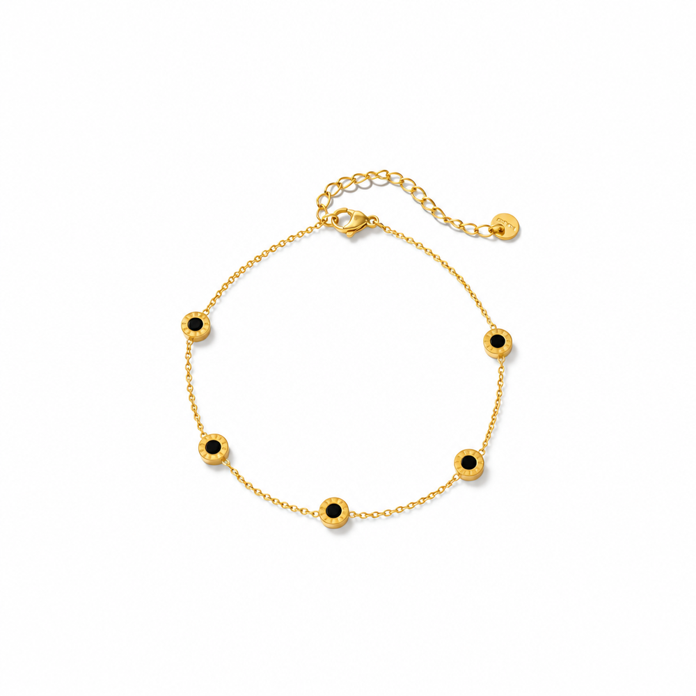 Olive Gold Anklet — white background