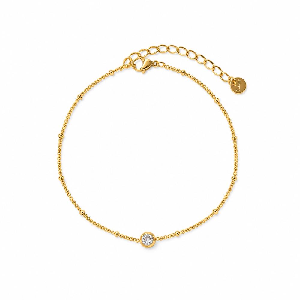 Presley Gold Anklet — white background