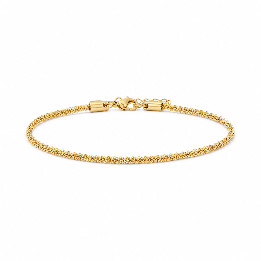Sutton Gold Chain Anklet — white background
