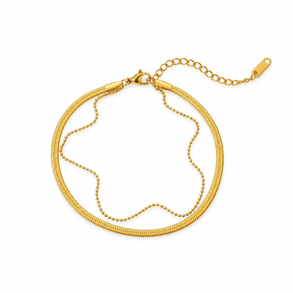 Vivian Gold Anklet — white background